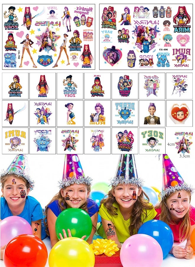 Organizer Sheets Kpop Demon Temporary Tattoos for Kids. Cartoon K.p.o.p H.u.n.te.rs Birthday Party Favors Gifts for Girl Boys Home Activity Class Prizes Carnival Christmas Rewards - Image 5